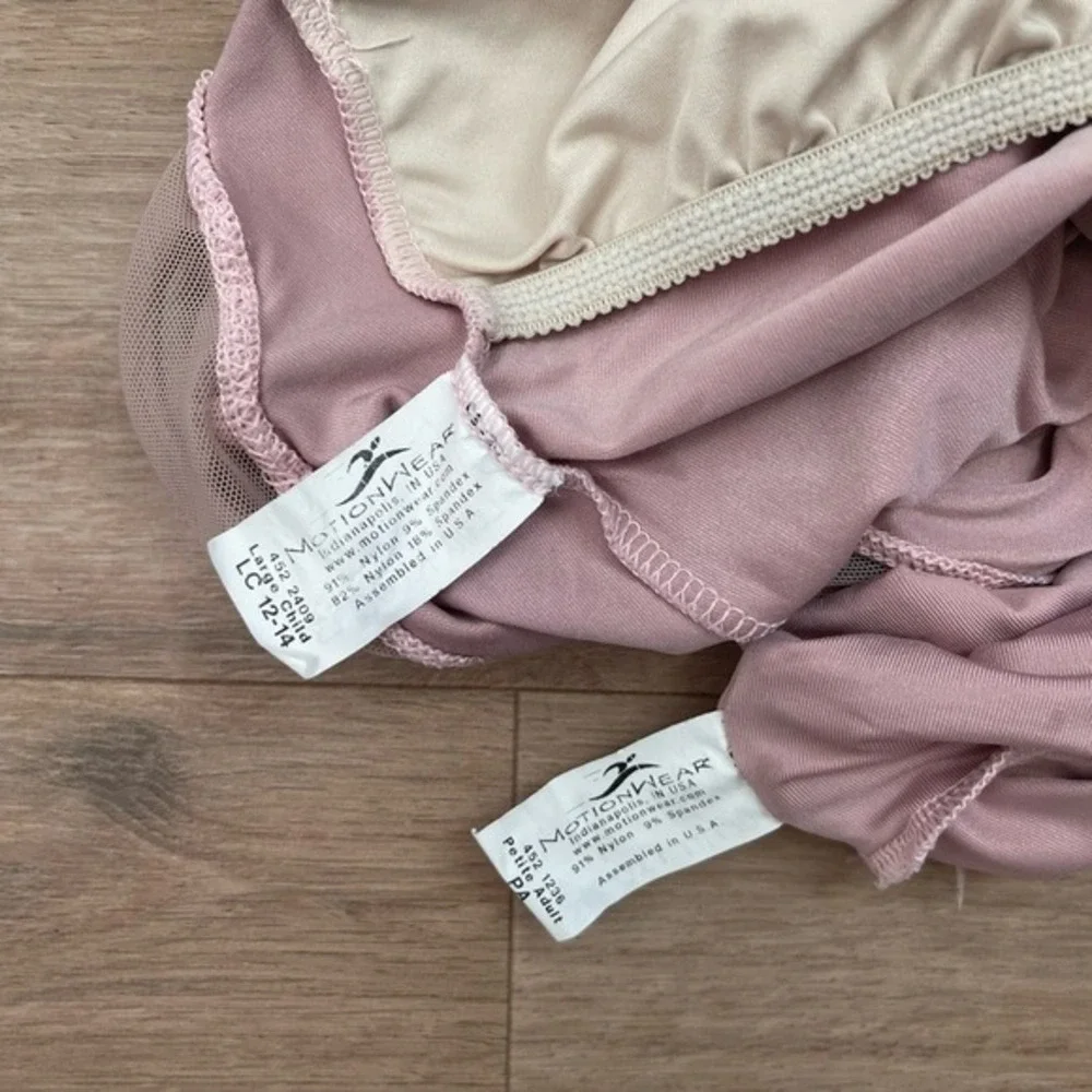 Motionwear Child Ballet Leotard Dress‎ Dusty Rose Mesh Back Strappy